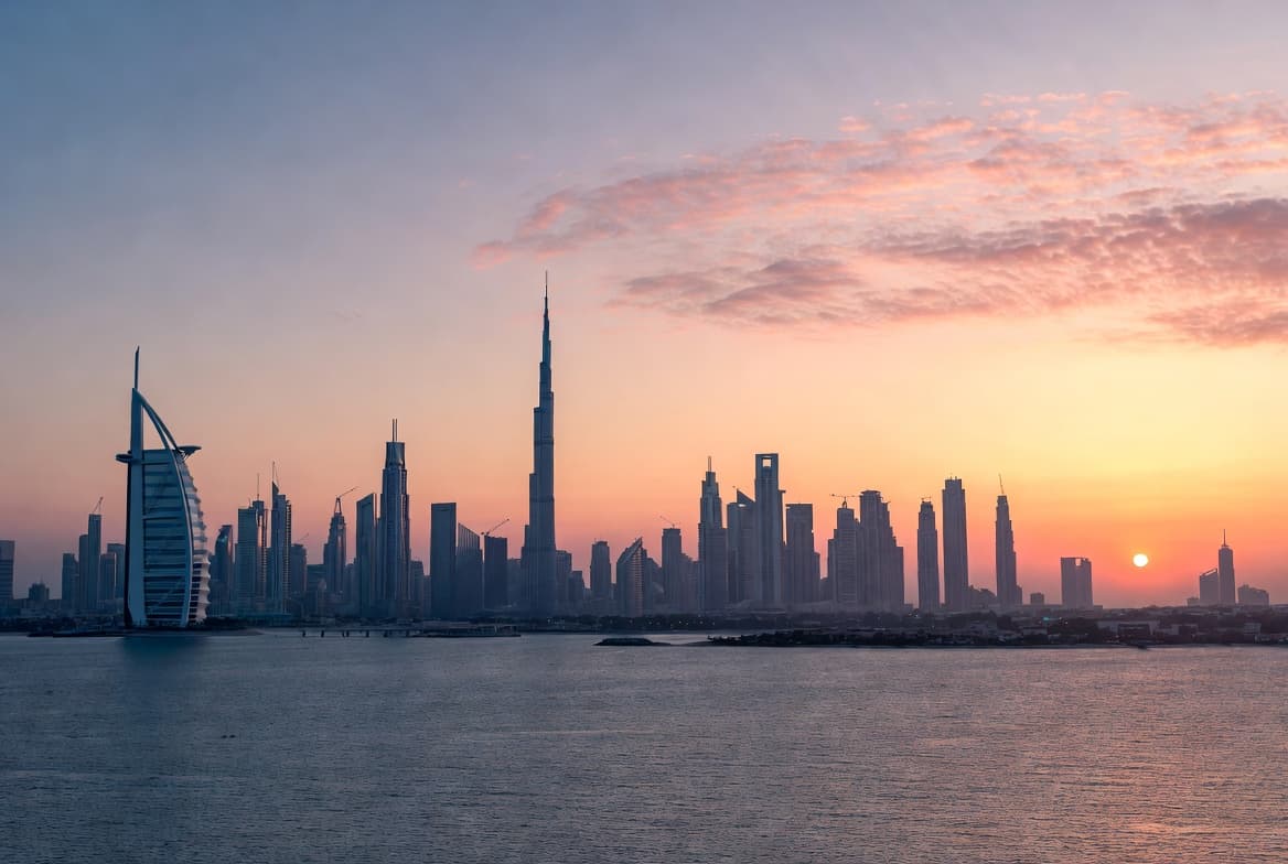 Dubai skyline at dawn